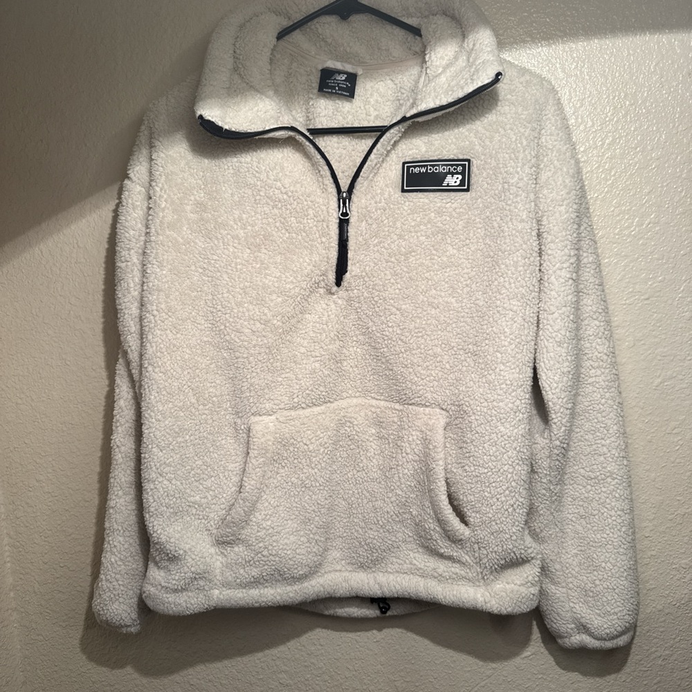 New Balance White Fleece Sweater